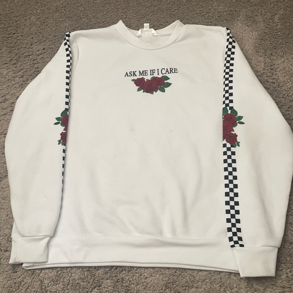 “Ask me if I care” crew neck sweater